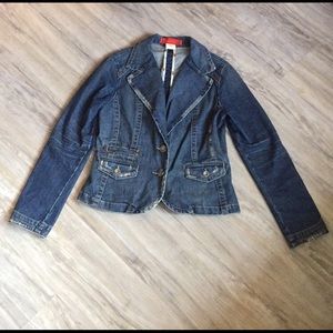 Level 99 (Anthropologie) Fitted Distressed Jacket